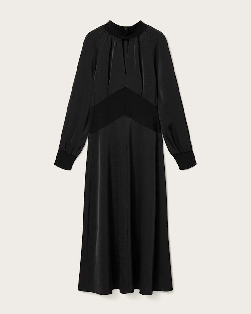 Roya Ribbed Trim Midi Dress