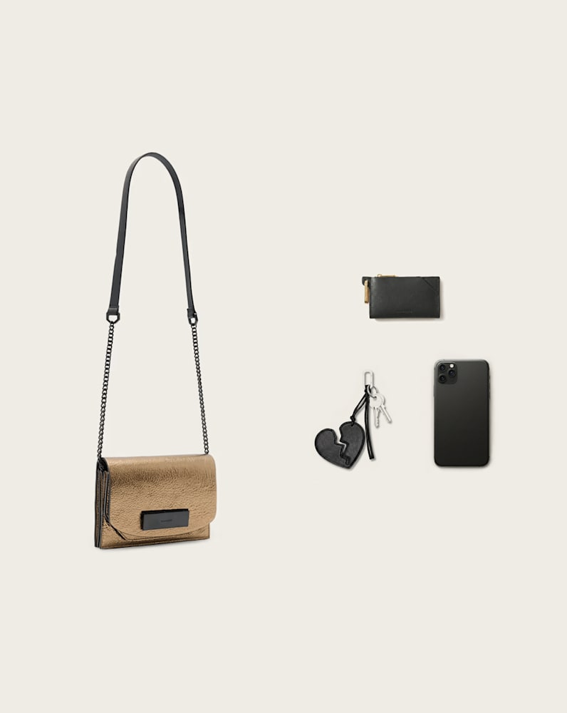 Etta Metallic Leather Clutch Bag