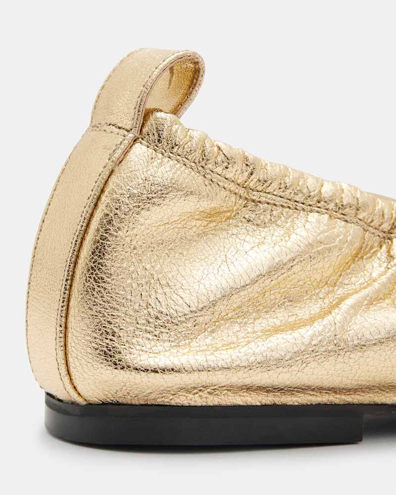 Alia Metallic Leather Ribbon Ballet Pumps