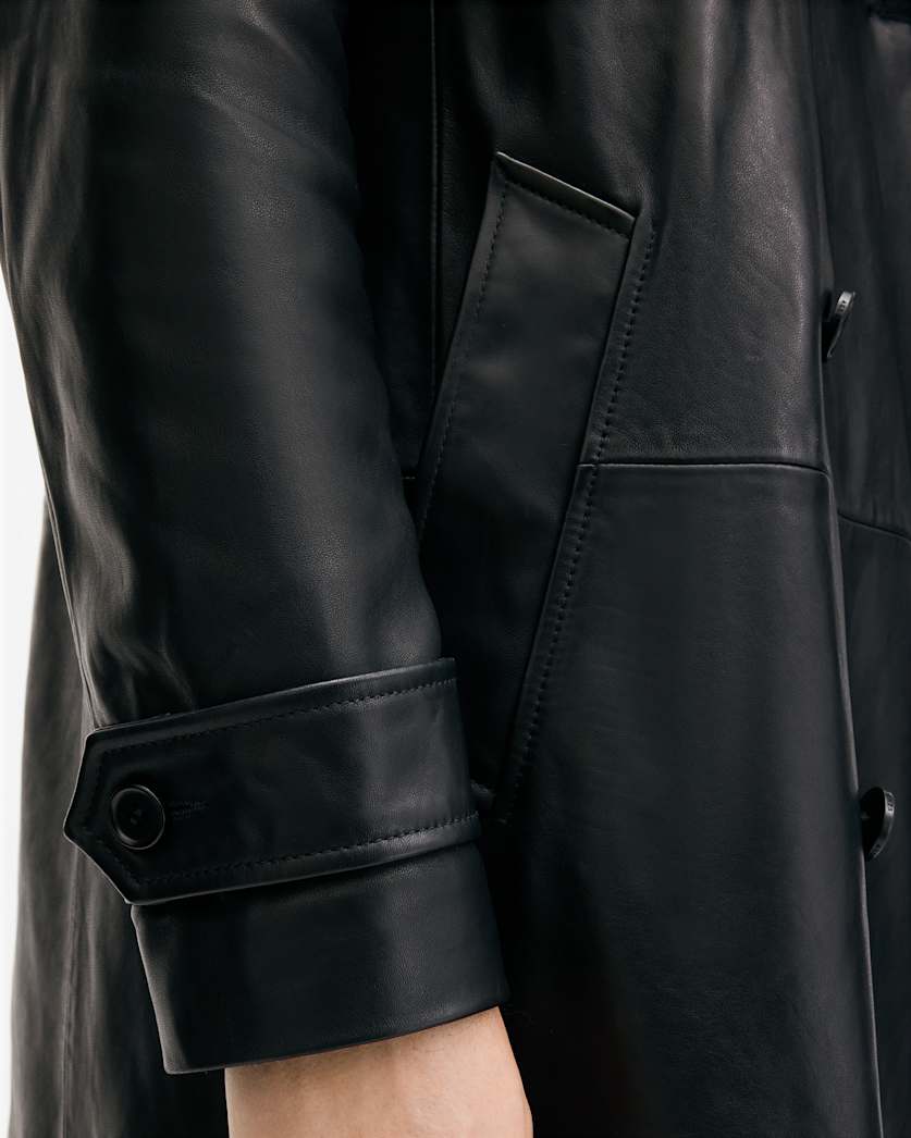 Kessler Double Breasted Leather Coat