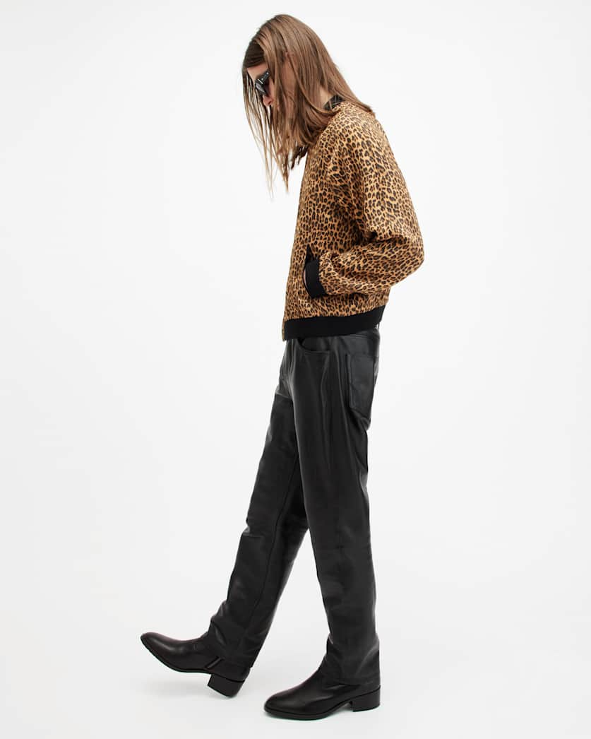 Tour Reversible Leopard Print Bomber Jacket