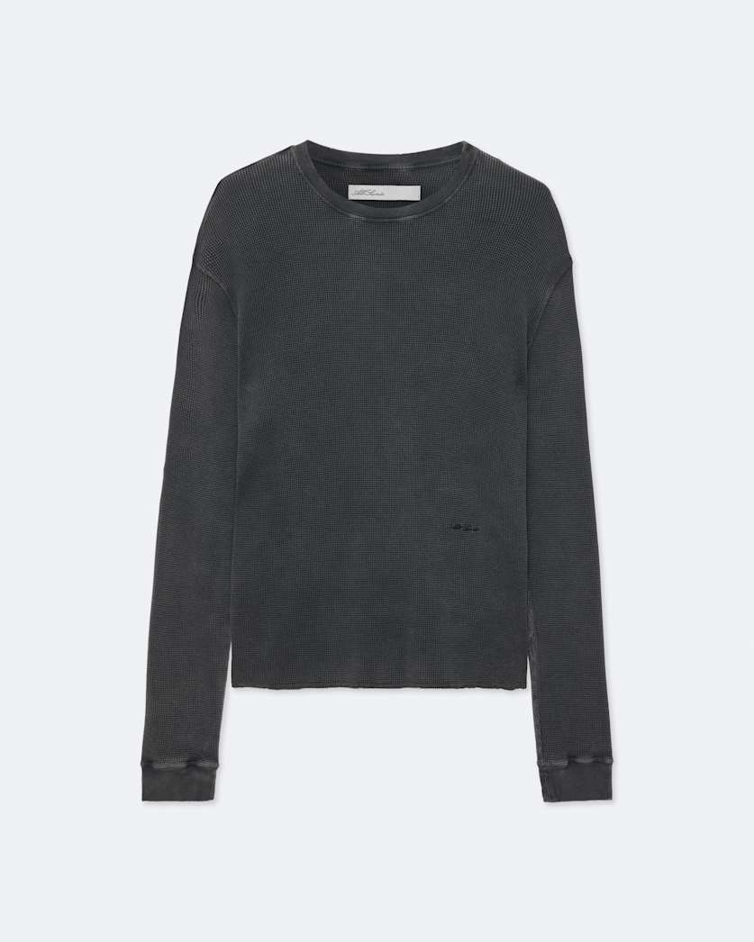 Raine Waffle-Knit Long-Sleeve T-Shirt