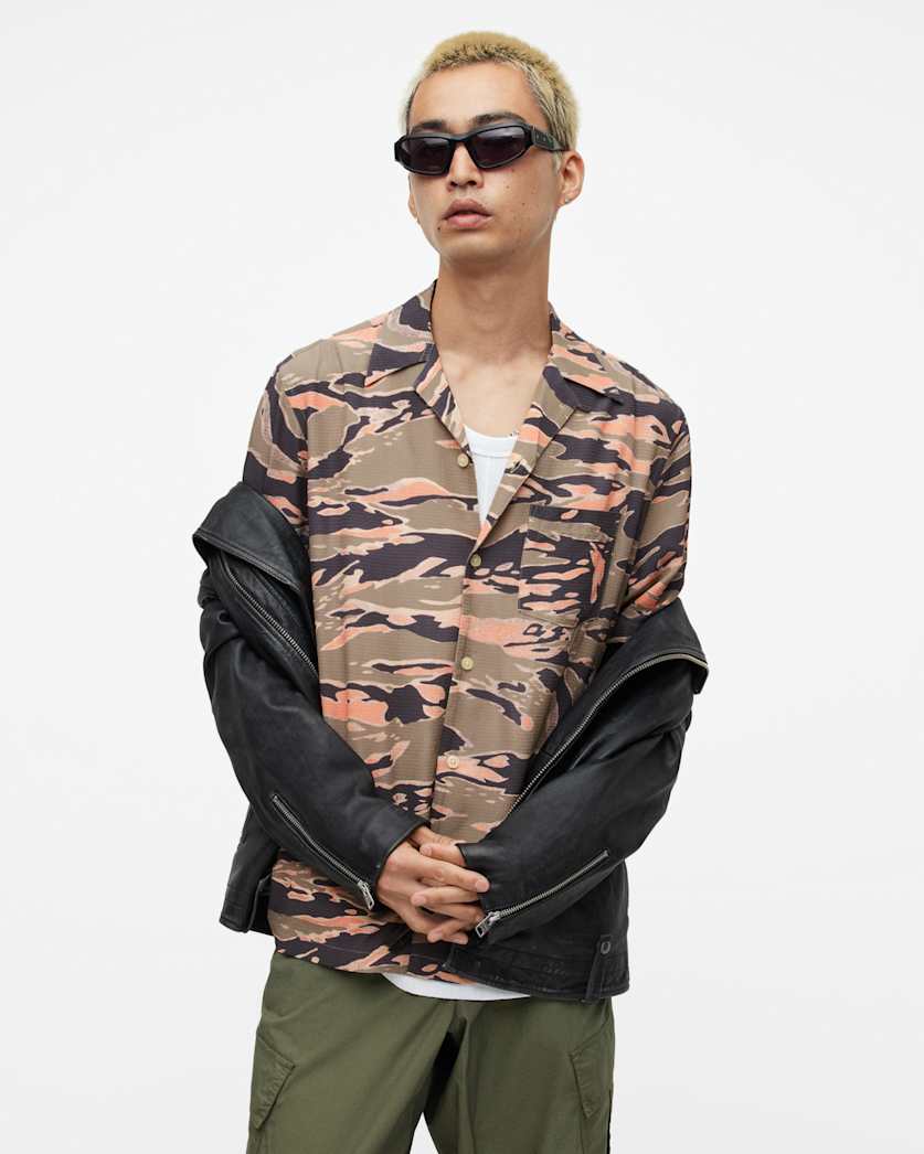 Solar Camouflage Print Relaxed Fit Shirt