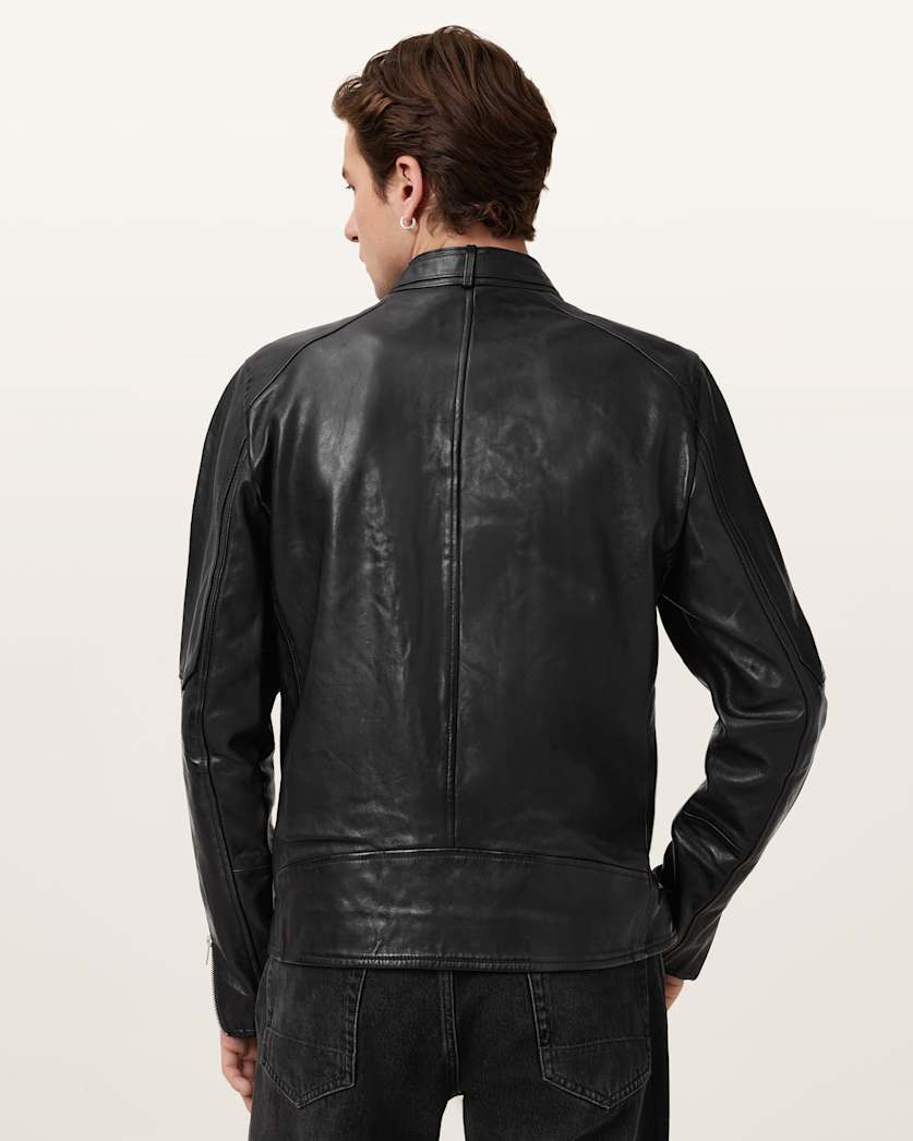 Cora Leather Snap Back Collar Jacket