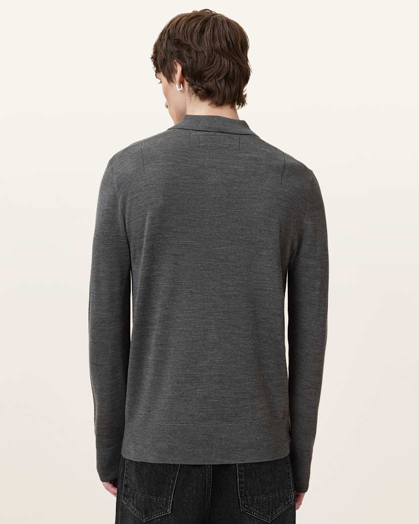 Mode Merino Long Sleeve Ramskull Polo Shirt