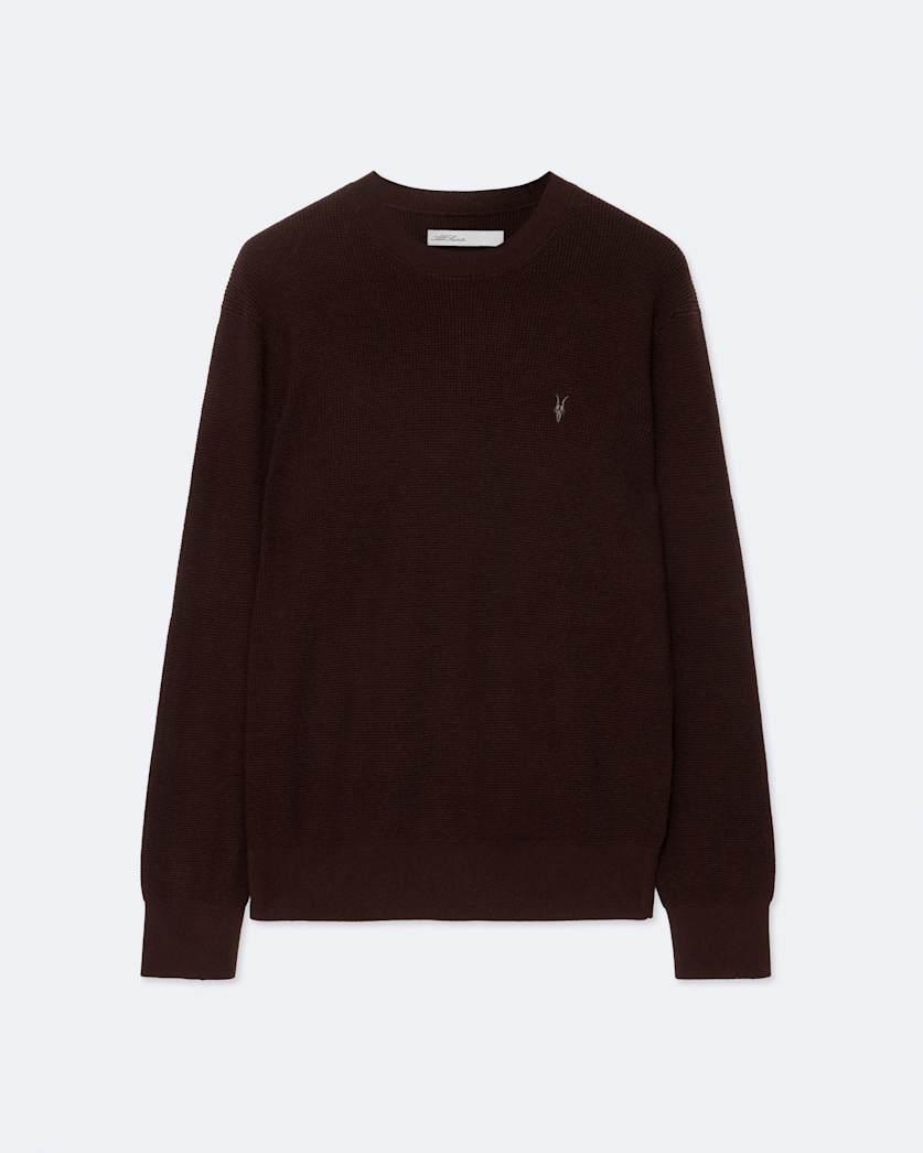 Waffle-Knit Crew-Neck Jumper