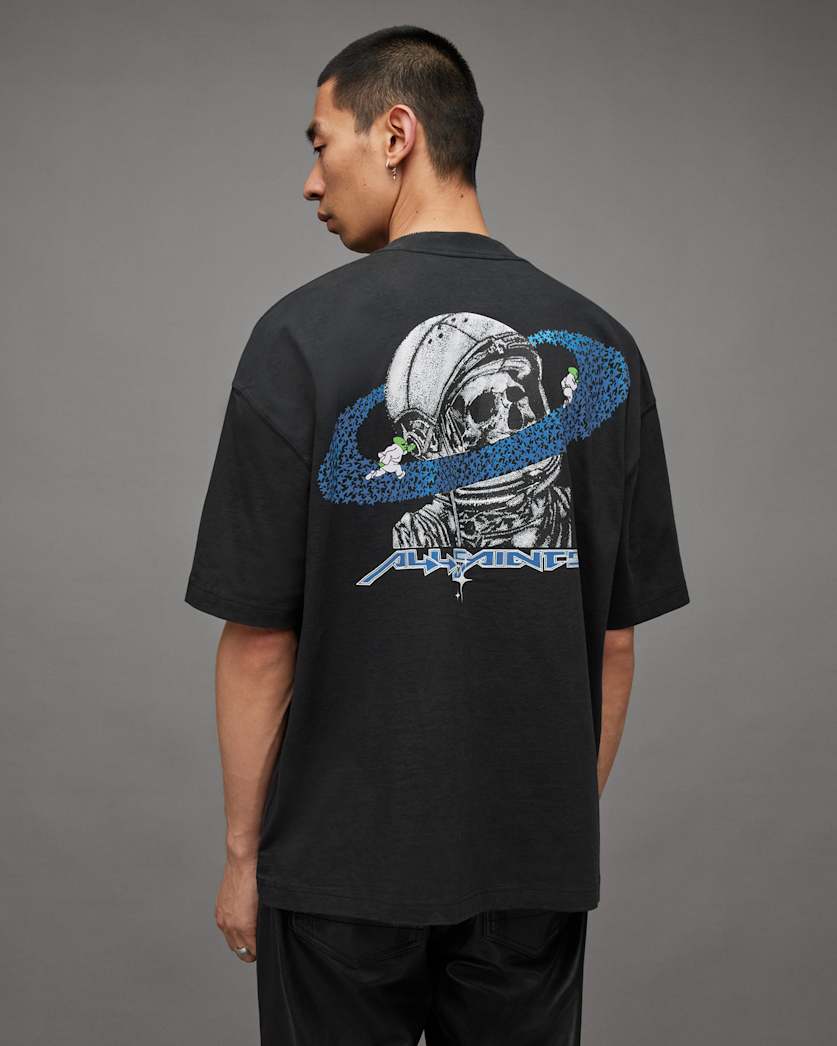 Saturn Alien Graphic Oversized T-Shirt