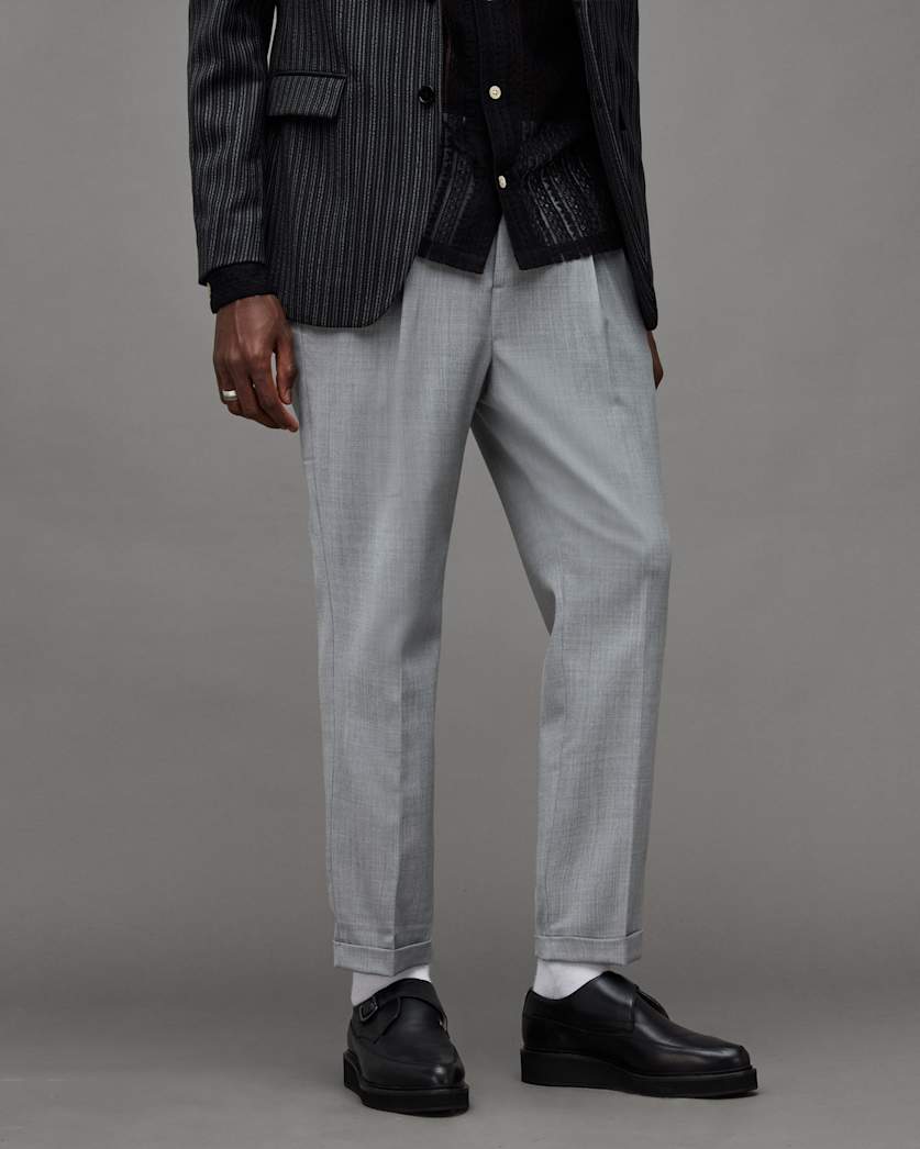 Buller Wool Blend Cropped Slim Trousers