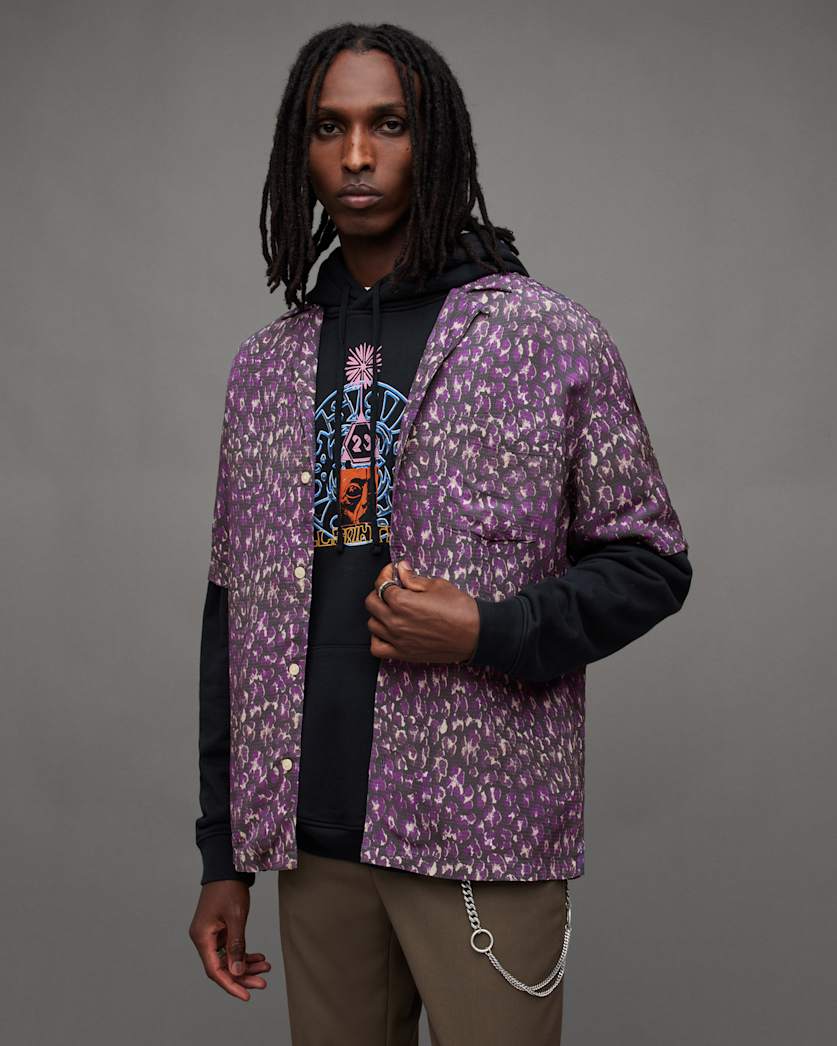 Ikuma Leopard Print Relaxed Fit Shirt