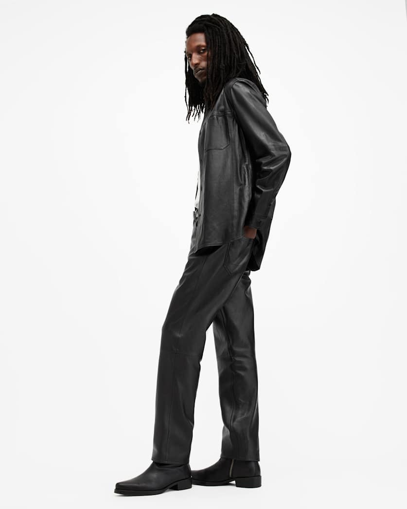 Lynch Straight Fit Leather Trousers