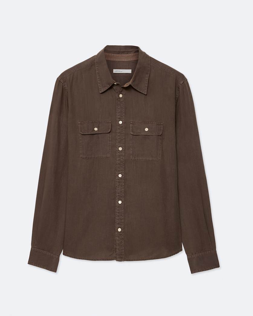 Regular-fit tencel shirt with pockets