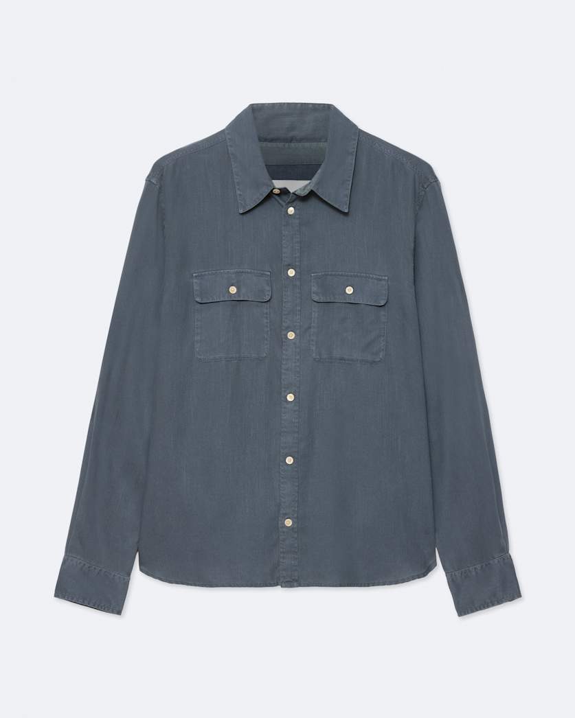 Regular-fit tencel shirt with pockets