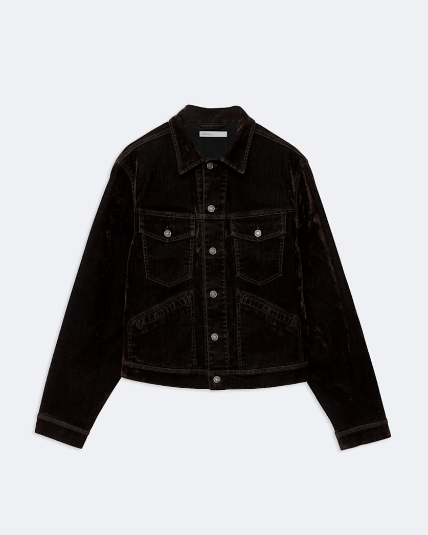 Flocked Denim Trucker Jacket