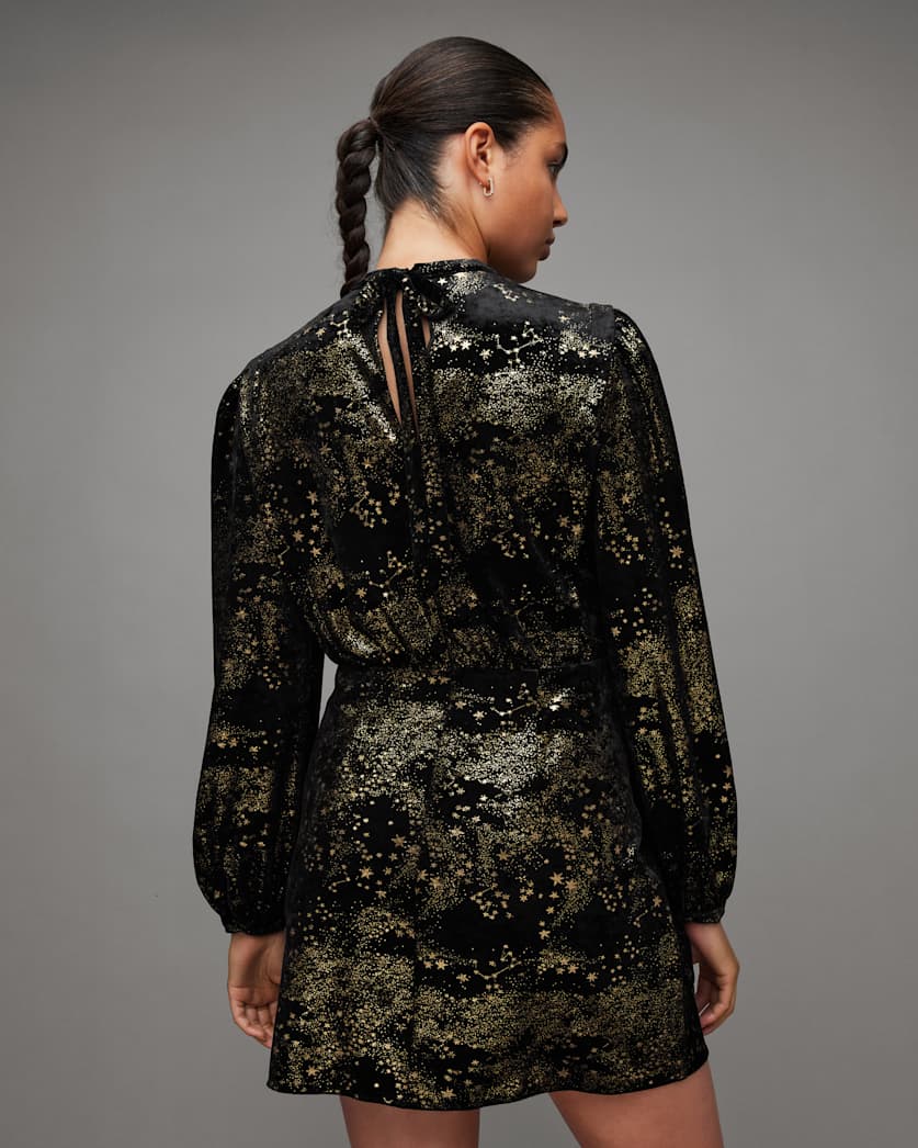 Jemima Star Printed Wrap Over Mini Dress