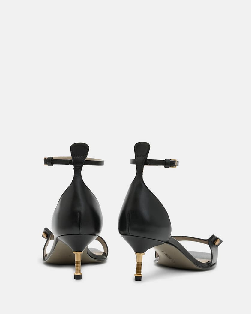 Gloria Screw Heeled Leather Sandals