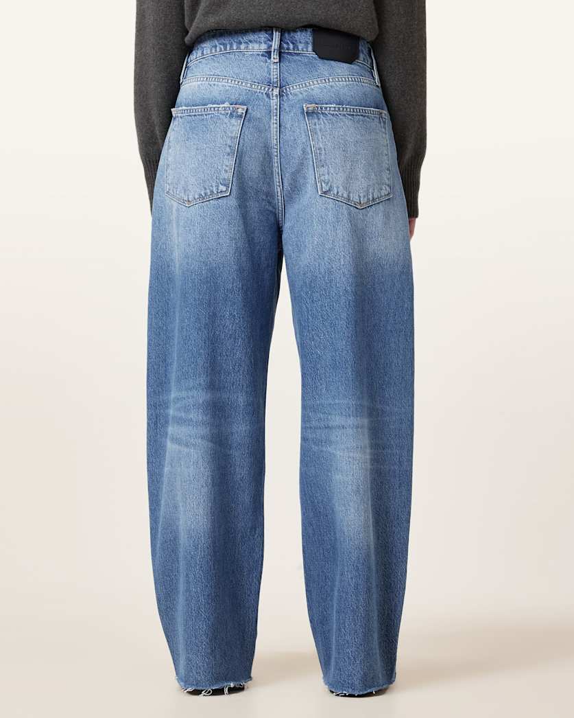 Aki Crossover Wide Leg Denim Jeans