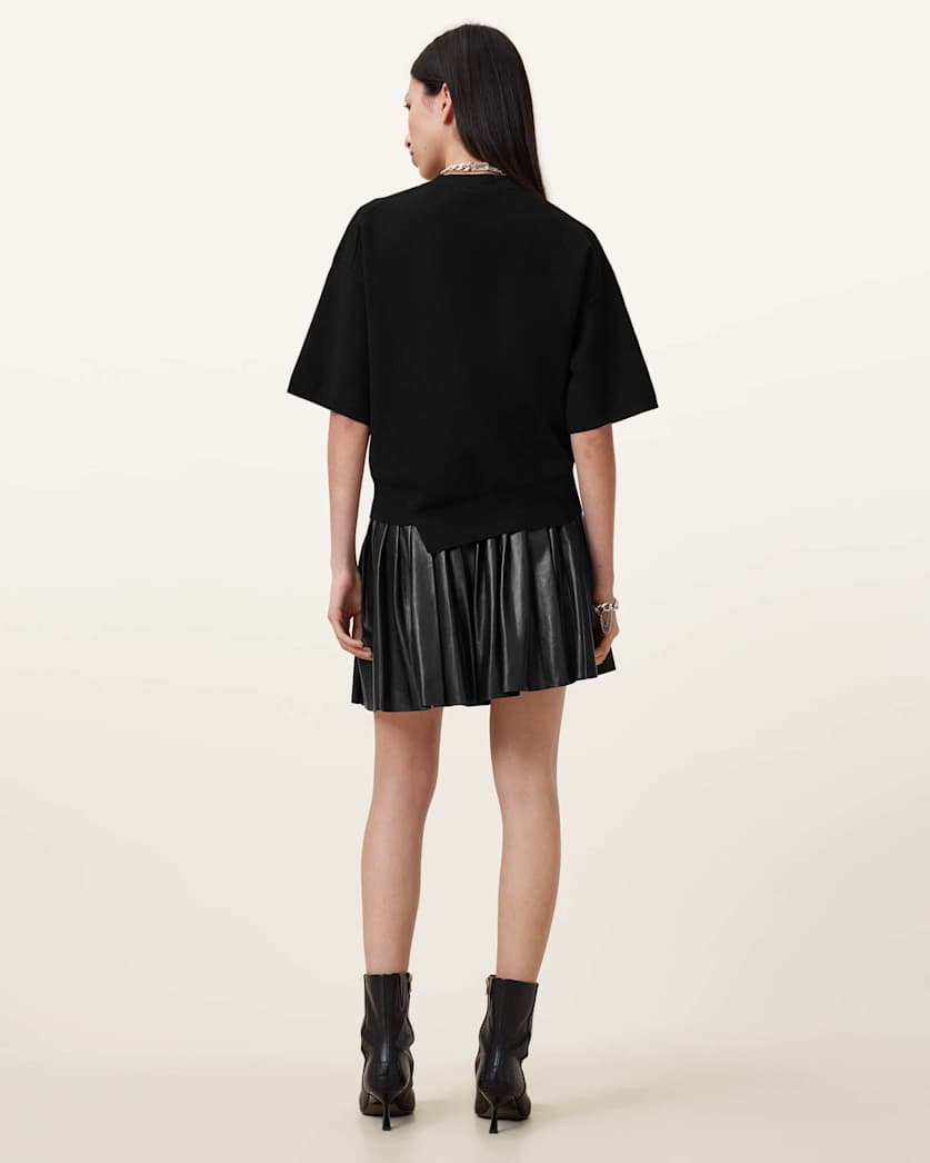 Vena Leather Kilt Skirt