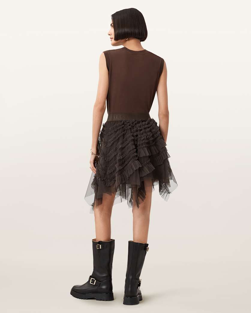 Jayde Ruffled Tulle Mini Skirt