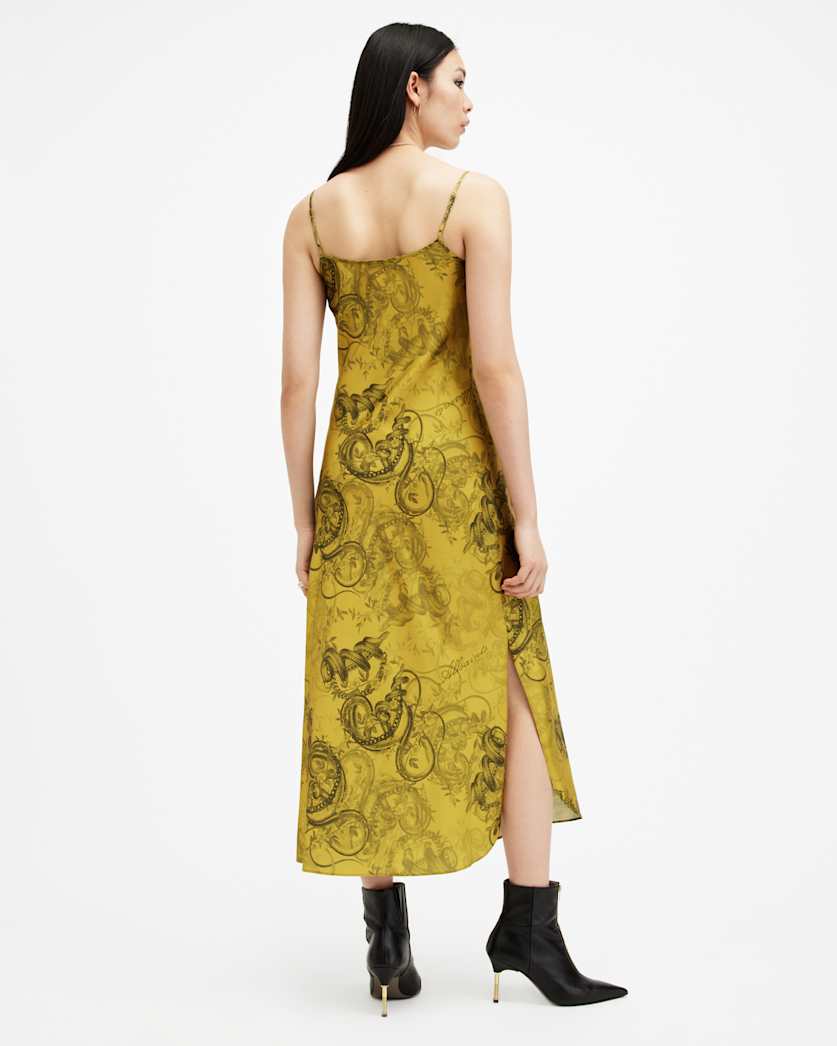 Tiana Slim Fit Printed Midi Slip Dress