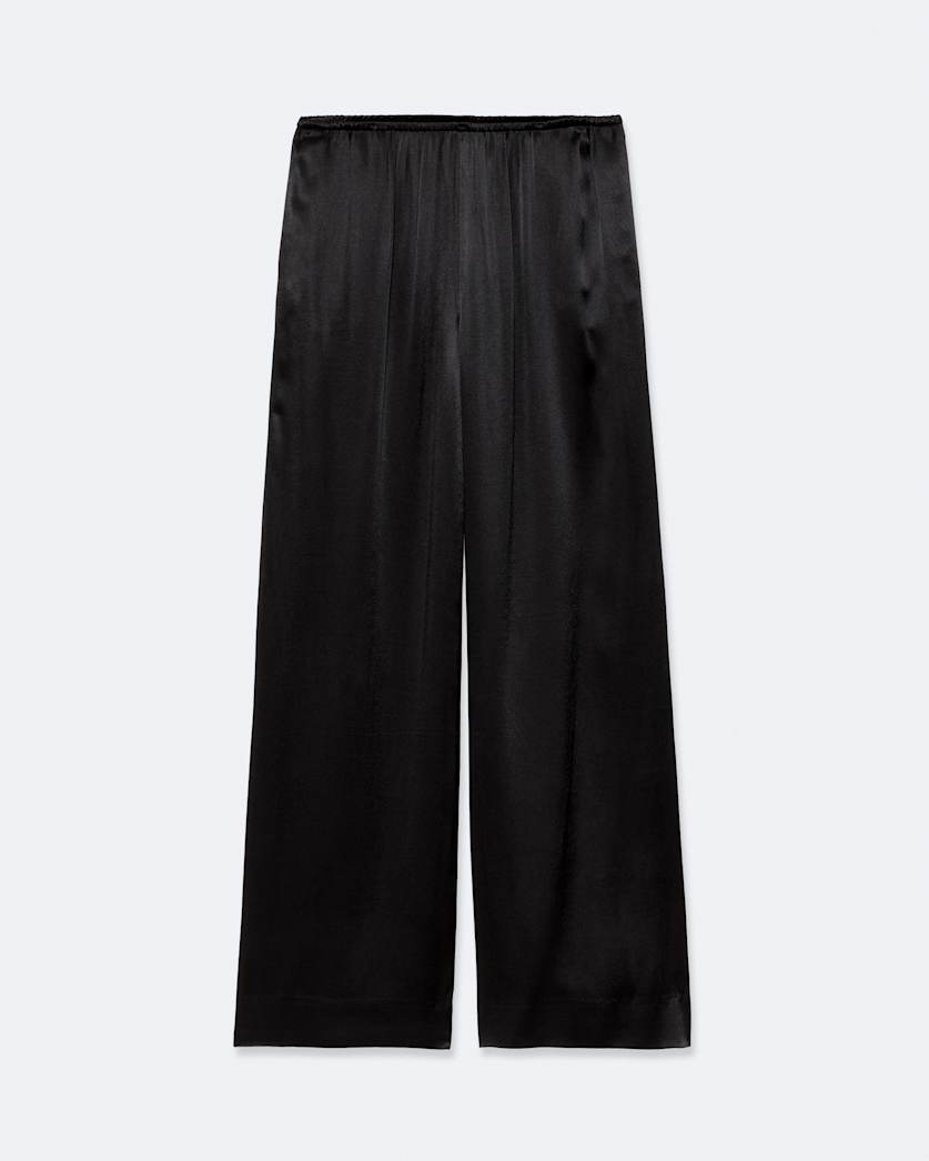 Crepe elasticated wide-leg trousers