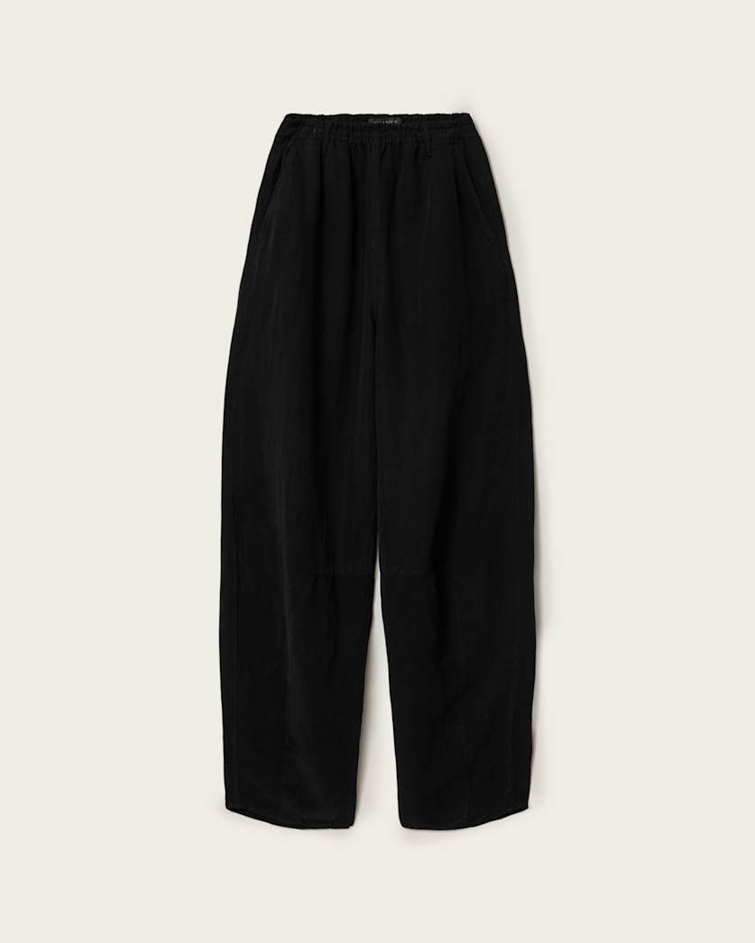 Jett Wide Leg Linen Blend Trousers