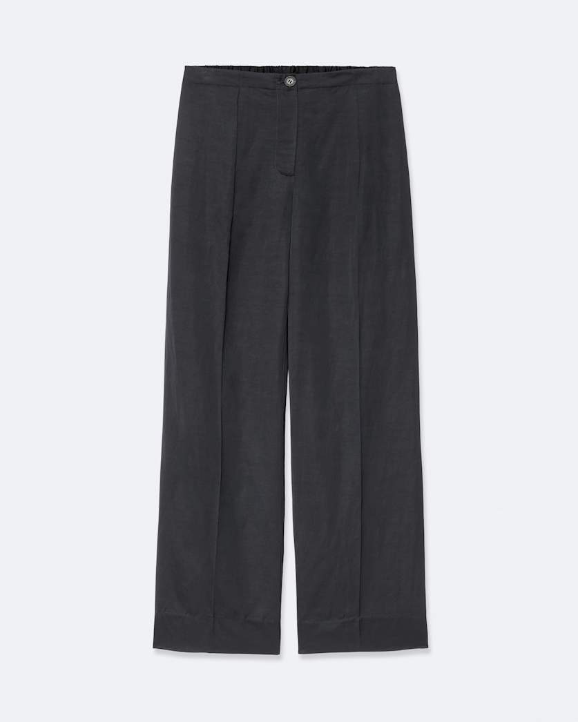 Leonie Mid-Rise Satin Wide-Leg Trousers
