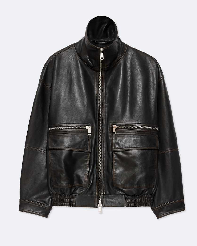 Elisa Leather Bomber Jacket