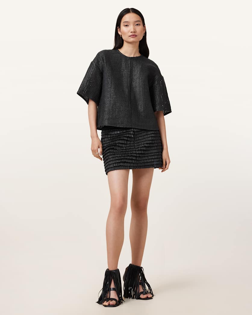 Krindle Leather Mini Skirt