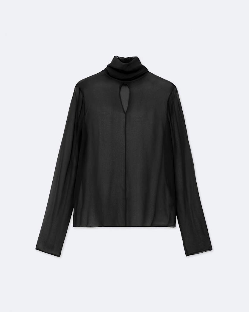 Kumi high-neck 100% silk top