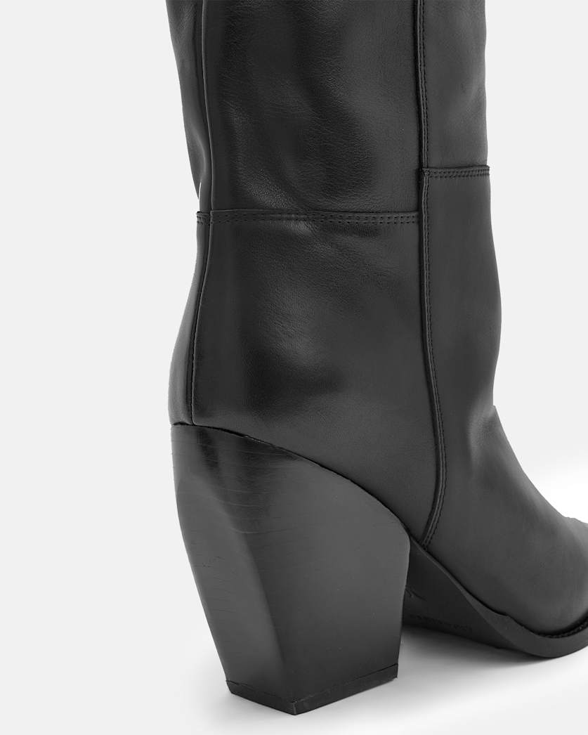 Reina Knee High Pointed Leather Boots