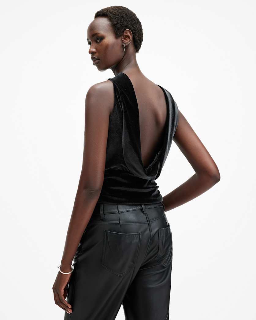 Bellatrix High Neck Velvet Top