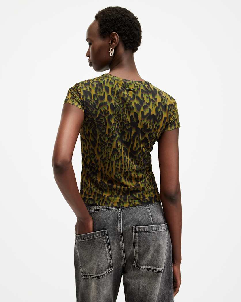 Ellie Mesh Animal Print T-Shirt