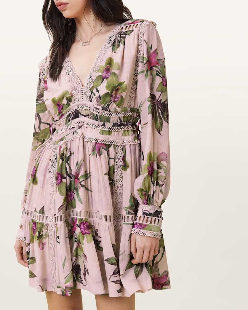 Xanthe Lace-Trimmed Mini Dress