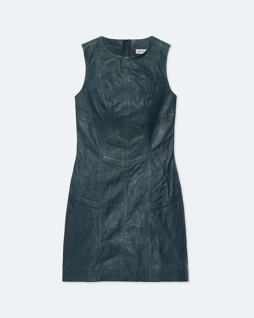 Vee Leather Dress