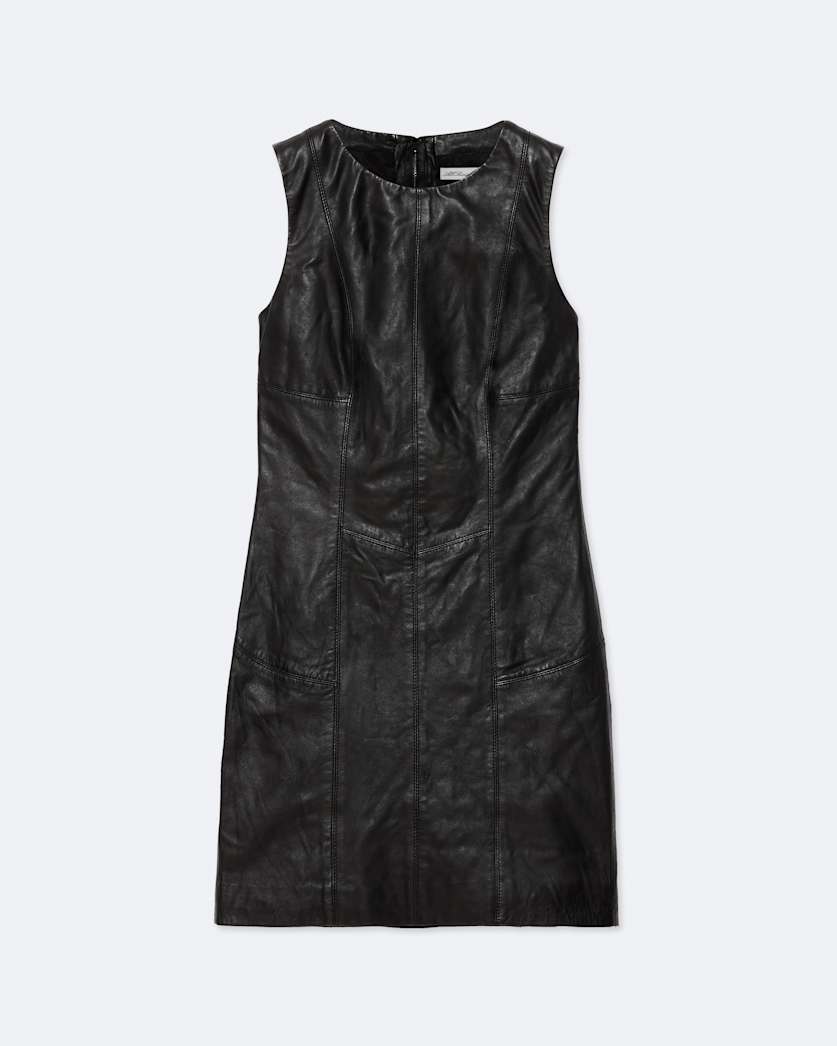 Leather mini dress
