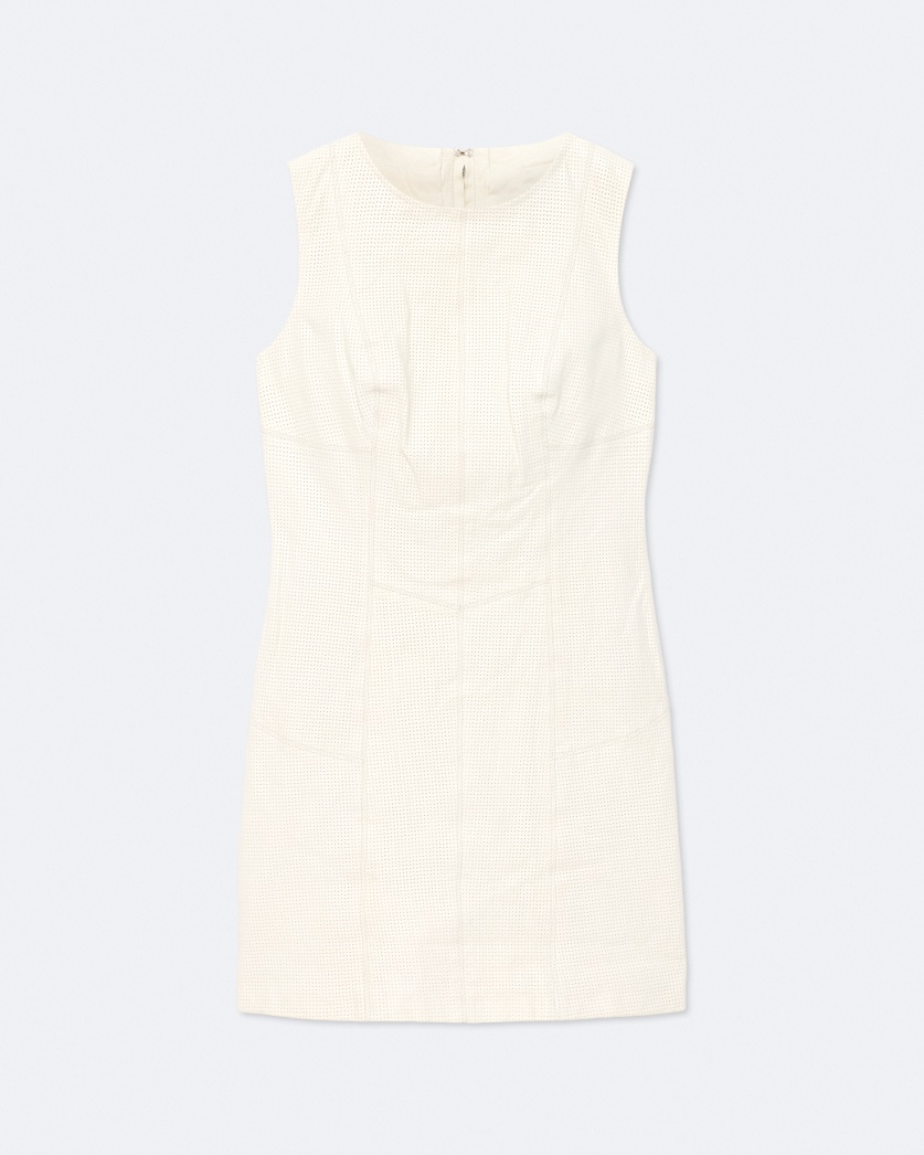 Vee Perforated Leather Dress