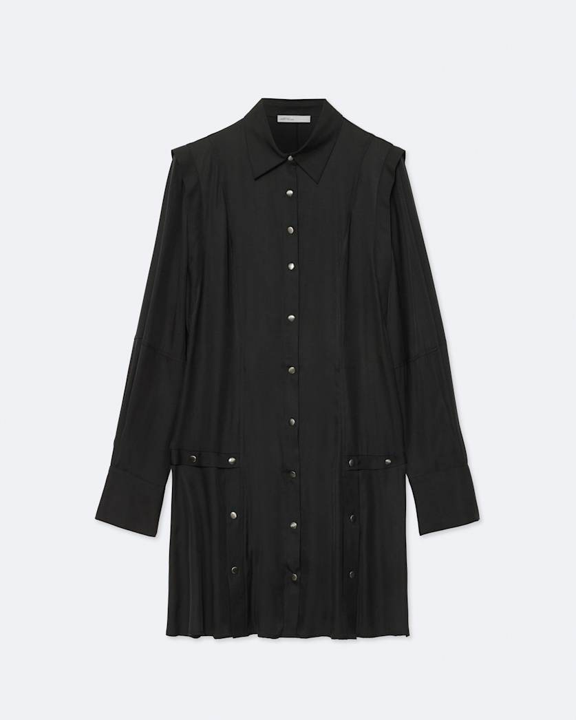 Artemis Silk-Blend Mini Shirt Dress