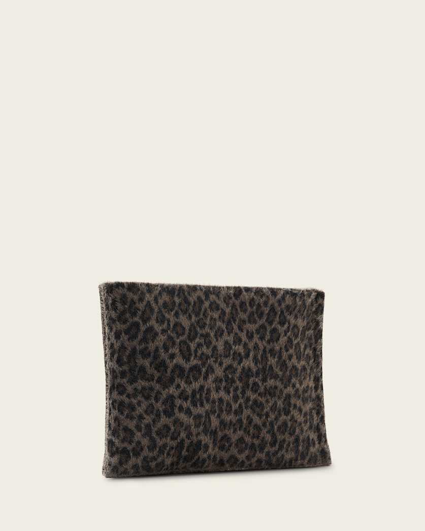 Izzy Leopard Clutch