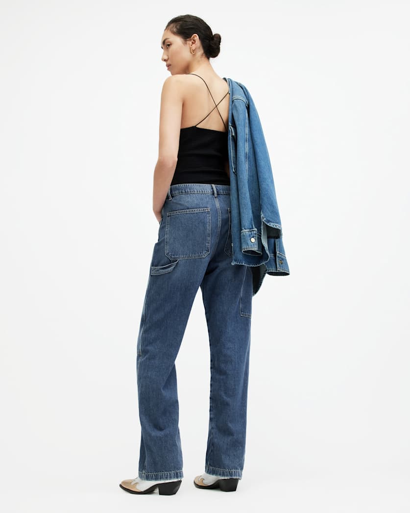 Mia Carpenter Wide Leg Denim Jeans
