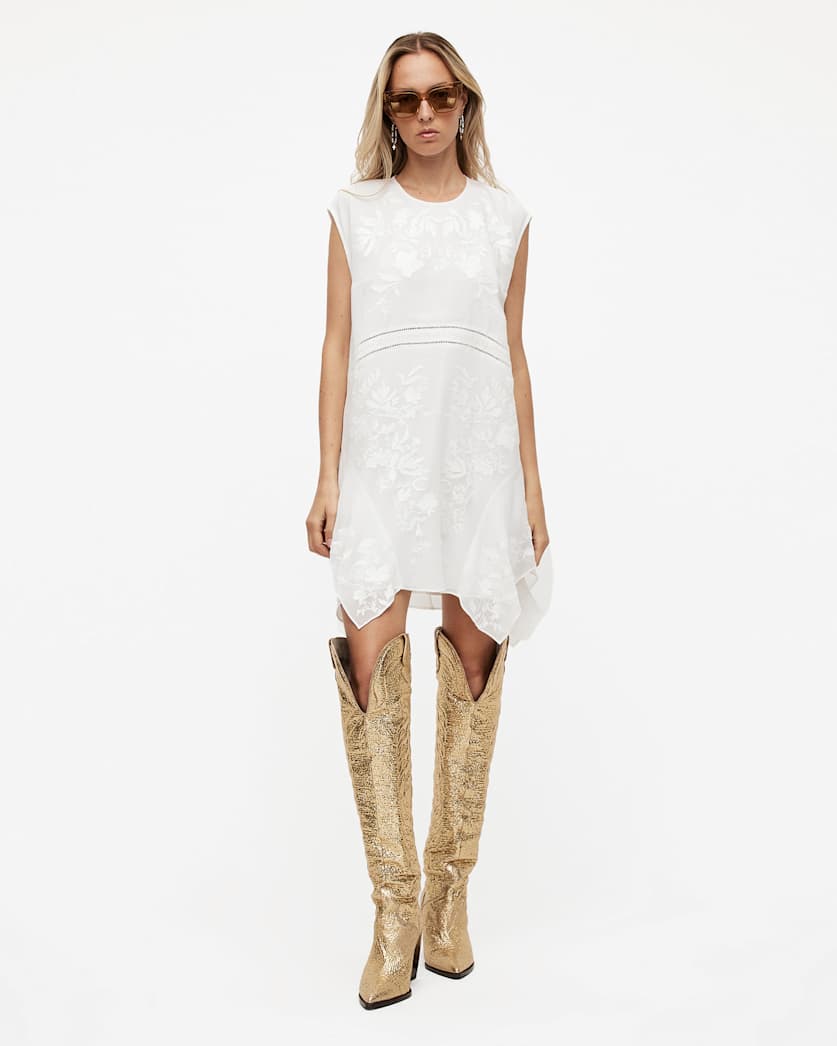 Roxanne Knee High Metallic Leather Boots