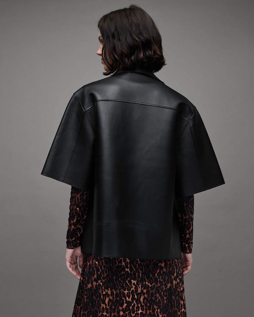 Bayla Bonded Leather Short Sleeve Jacket