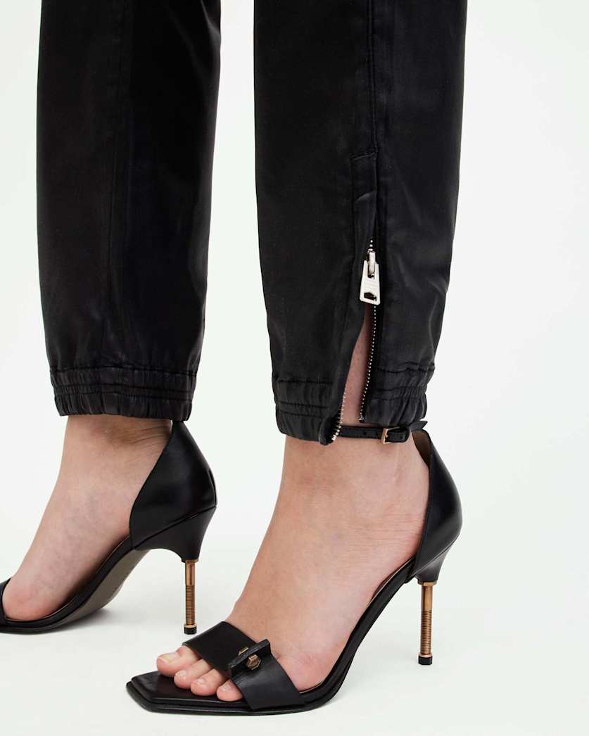 Nola High-Rise Coated Jogger Trousers