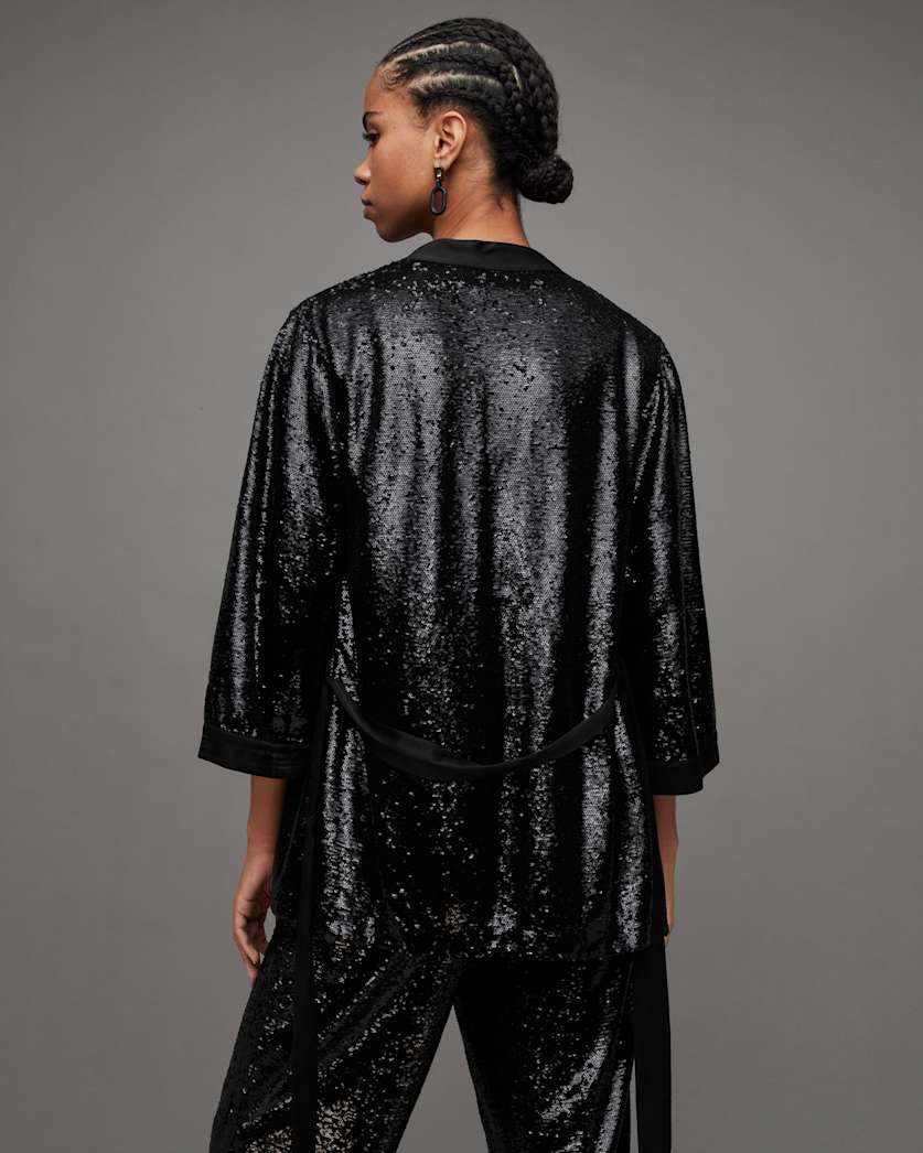 Carina Open Front Sequin Kimono