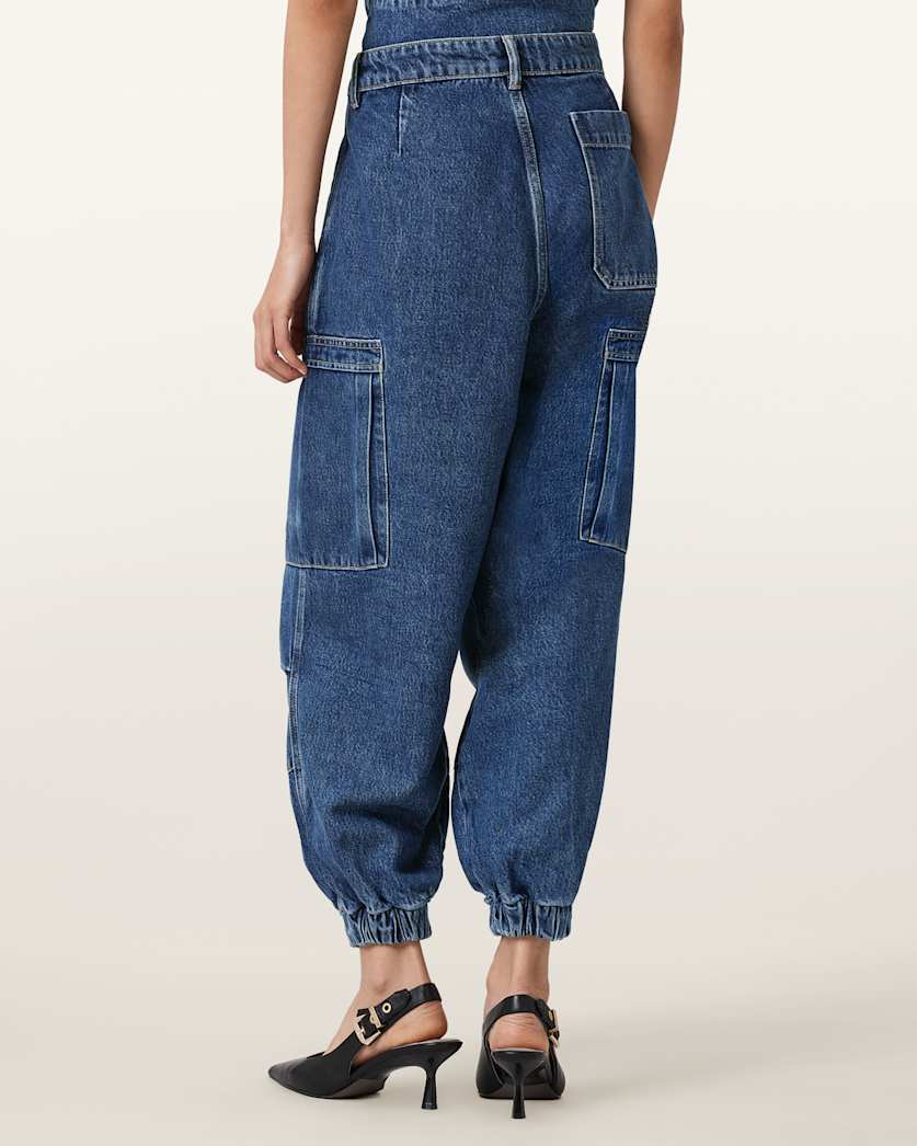 Sol Tapered Denim Cargo Jeans