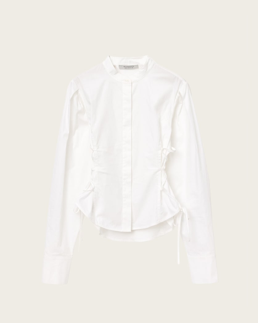 Evanna Tie Detail High Neck Shirt