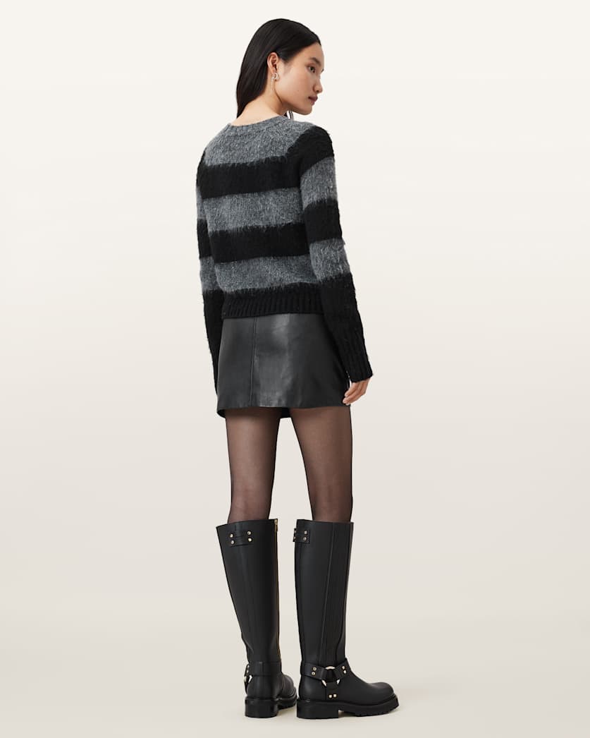 Renai Slim Fit Leather Mini Skirt