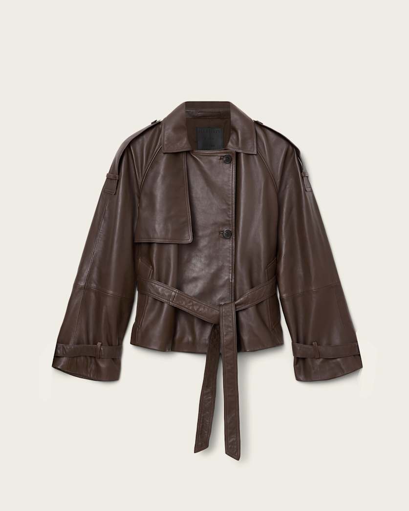 Reed Cropped Leather Trench