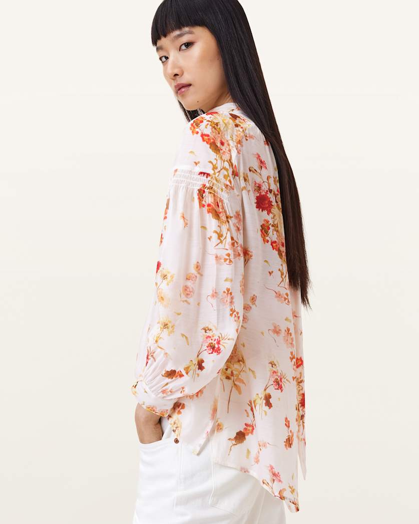 Pearla High Neck Floral Print Top