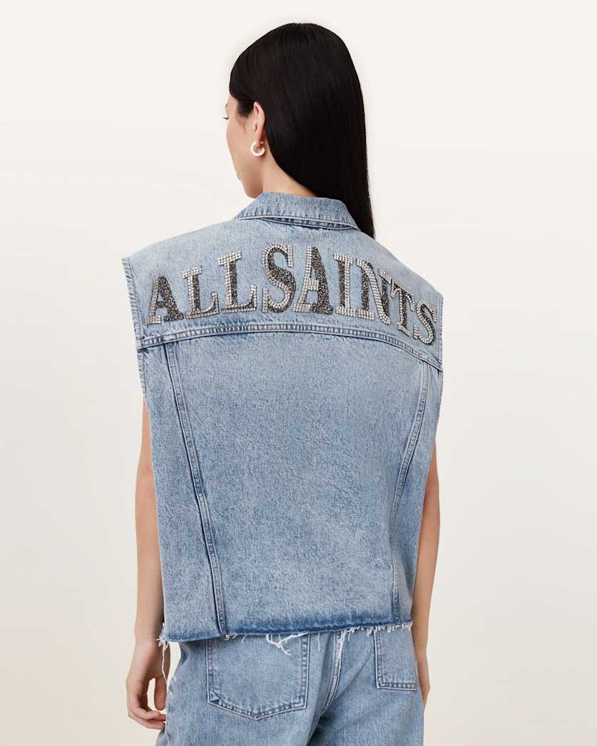 Laura Embellished Denim Waistcoat