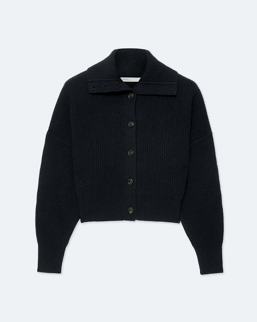 Cropped merino wool cardigan
